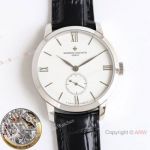 Swiss Clone Vacheron Constantin Patrimony Small Seconds 42mm Ss Black Leather Strap